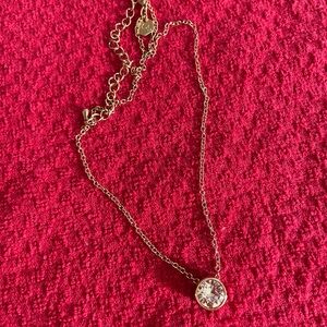 Swarovski Gold Necklace with Dazzling Crystal Pendant